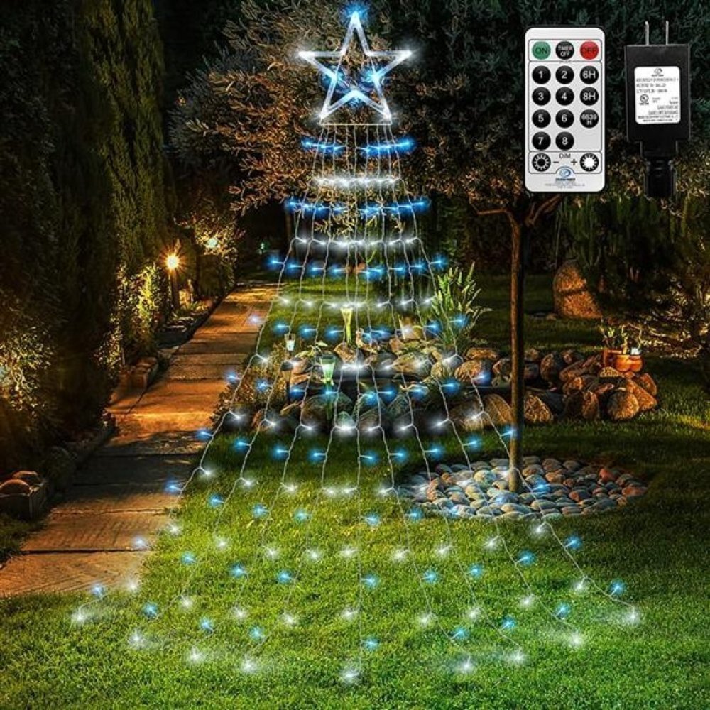 Outdoor Christmas Tree String Lights with Remote